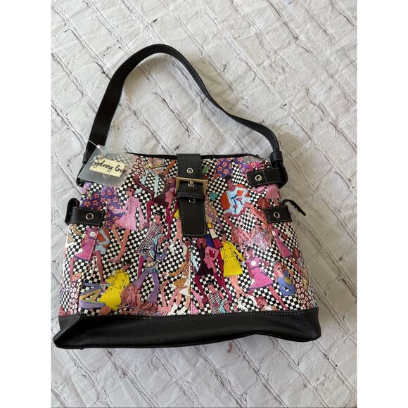 Sydney Love Hip Chic Large Hobo Bag Fashion Model Print Colorful Maximalist NWT - Picture 2 of 15